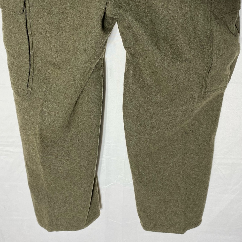 Vintage German Military Army Green Cargo Style Thick Wool Pants 32X27 Militaria - Picture 12 of 14